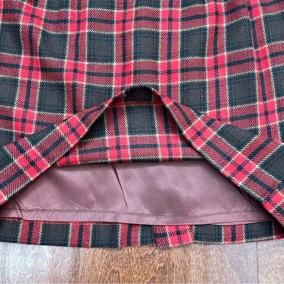 NYCC Vintage Clueless Preppy Wool Blend Red & Brown Plaid Women's Skirt, Size 10 - Picture 8 of 8
